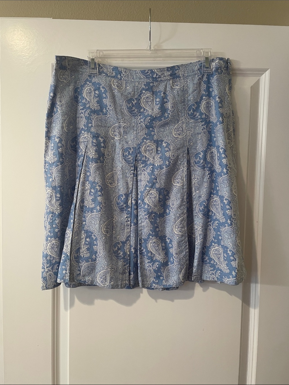 Tommy Hilfiger Light Blue Paisley Skater Skirt